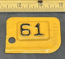 Vintage New York State Yellow 1961 LICENSE PLATE DATE TAB TAG BADGE, used for sale  Shipping to South Africa