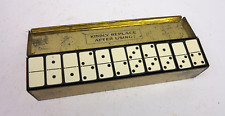 Antigo EML Co dominó britânico duplo 9 conjunto na caixa de lata original / conjunto dominó 55, usado comprar usado  Enviando para Brazil