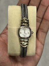 DAVID YURMAN Classic Cable Sterling .925 & 14K Yellow Gold Garnet MOP Dial Watch for sale  Shipping to South Africa