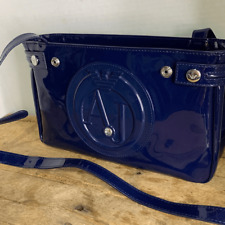 Bolsa tiracolo Armani Jeans cristal patenteado azul marinho, usado comprar usado  Enviando para Brazil