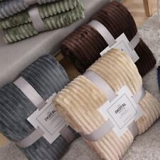 Usado, Cobertor listrado flanela lã capa de cama inverno colcha quente para sofá quarto comprar usado  Enviando para Brazil