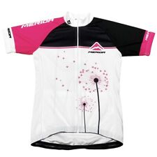 Merida Size Medium Women’s Full Zip Cycling Jersey White Black Pink Biking for sale  Shipping to South Africa