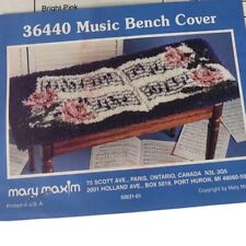 Kit gancho trava Mary Maxim capa de banco 36440 notas musicais rosas 36" x 15" comprar usado  Enviando para Brazil