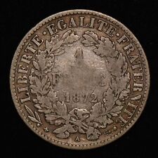 1872 one franc d'occasion  Expédié en Belgium