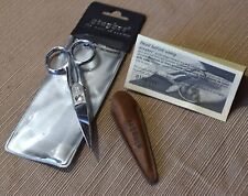 Tesoura artesanal vintage Gingher #G-5C 5” borda de faca com bainha de couro e papelada original comprar usado  Enviando para Brazil