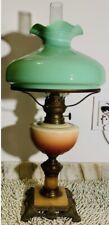 Antyczna niemiecka lampa naftowa z abażurem, lampa stołowa na sprzedaż  PL