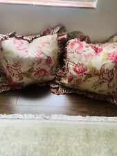 Used, New Pine Cone Hill 100% Cotton Vibrant Floral Bed Skirt QUEEN, + 2 Euro Shams for sale  Shipping to South Africa