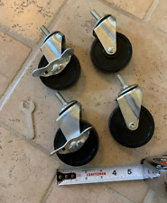 Caster Wheels 3 "  Locking Stem Threaded Swivel Casters Set of 4 for sale  Shipping to South Africa