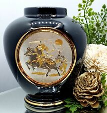 Vaso Samurai Guerreiro Arte de Chokin Japão Medalhão Gravado Bordas de Ouro 24kt Antigo comprar usado  Enviando para Brazil