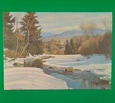 Used, Vintage Christmas Card, Winter Stream Rural Scene By Alex McLaren - Used for sale  Shipping to South Africa