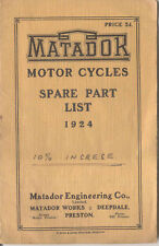 Lista de repuestos para motocicletas Matador 1924 sin ilustrar segunda mano  Embacar hacia Mexico