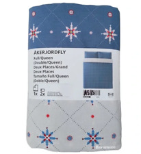 Ikea AKERJORDFLY Full/Queen Duvet Cover 2 Pillowcases Bed Set Blue/Star Pattern, used for sale  Shipping to South Africa