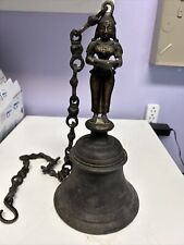 Campana colgante Deepalakshmi de bronce indio antiguo fino del siglo XVIII de 12 pulgadas de latón segunda mano  Embacar hacia Argentina