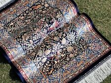 Alfombra de seda de 2 x 3 pies con diseño de caza negra alfombra de seda de bambú alfombra de seda de alta calidad segunda mano  Embacar hacia Argentina