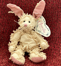 Vintage 1999 Chenille Collection Bunny Rabbit Beige Pink 7" Bean Bag Stuffed Toy for sale  Shipping to South Africa