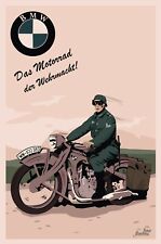 Usado, Poster de motocicleta vintage BMW Wehrmacht comprar usado  Enviando para Brazil
