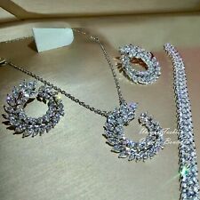 Pendientes de pulsera enchapados en platino de 18 k hechos con cristal marquesa de Swarovski segunda mano  Embacar hacia Mexico