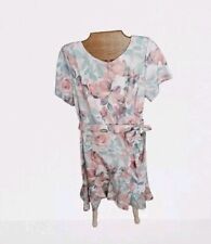 Vestido floral Calvin Klein plus size manga curta gola redonda cintura amarrada 18W Derby comprar usado  Enviando para Brazil