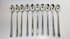 Used, 243 Brand Ware Set Of 10 Iced Tea Spoons Beaded Handle Stainless Steel for sale  Shipping to South Africa