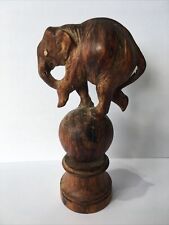 Used, FAB RARE VINTAGE WOODEN CARVED CIRCUS ELEPHANT ON BALL ORNAMENT FIGURE for sale  Shipping to South Africa