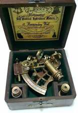 Used,  Vintage Maritime Brass Nautical 5 inches Sextant with Wooden Box Marine for sale  Shipping to South Africa