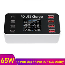 65W 8 portas carregador multi USB tipo C PD adaptador de estação de carregamento rápido para iPhone comprar usado  Enviando para Brazil