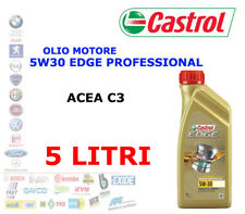 5 LT OLIO MOTORE CASTROL EDGE PROFESSIONAL LL 5W-30 Acea C3 BMW VW AUDI, usato usato  Barrafranca
