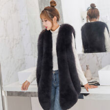 Women Casual Waistcoat Mid Long Sleeveless Faux Fox Fur Korean Vest Gilet Jacket, gebraucht gebraucht kaufen  Versand nach Switzerland