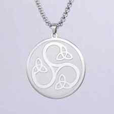 Used, Triple Spiral Triskele Necklace Trinity Knot Triquetra Irish Good Luck Symbol for sale  Shipping to South Africa