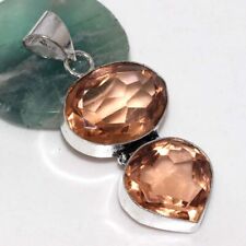 925 Silver Plated-Morganite Ethnic Long Pendant Jewelry 2" JW for sale  Shipping to South Africa