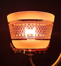 Victorian Comet fitting Engraved Glass Gas Kerosene Oil Lamp Shade for sale  Shipping to South Africa