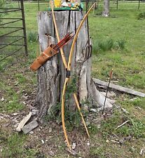 Leather Quiver Vintage Ben Pearson Pine Bluff Ark W/ VTG Wood Arrows W/Feathers for sale  Shipping to South Africa
