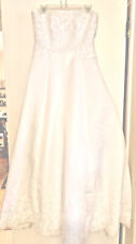 Gorgeous White OLEG CASSINI WEDDING GOWN sz 14 pre-owned for sale  Shipping to South Africa