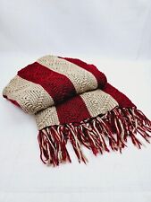 Cobertor de colo afegão vintage de crochê padrão coração vermelho/castanho 36 x 58, usado comprar usado  Enviando para Brazil