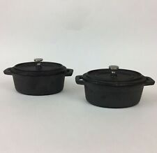 2 American Metalcraft CIPOV63 Mini Cast Iron Oval Baking Serving Dishes 10 oz for sale  Shipping to South Africa