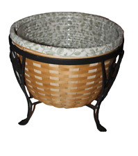 Used, Longaberger XLarge 16" Round Ficus Planter Basket w/ Wrought Iron Stand #10681 for sale  Shipping to South Africa