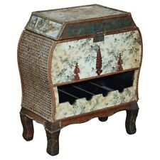 LOVELY VINTAGE CHINESE WINE SIDE TABLE CABINET WITH BOTTLE & GLASS STORAGE for sale  Shipping to South Africa