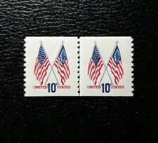 Bandeiras US Scott #1519, 1974 10c, 50 estrelas e 13 estrelas, par de linhas, sem marca de charneira/OG  comprar usado  Enviando para Brazil