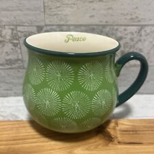 Caneca de café Pioneer Woman grande pote barriga verde branca Starbursts Peace - Estado perfeito comprar usado  Enviando para Brazil