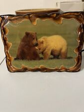 Hand Made Epoxy  Picture Wood.  6” X8”  Very Pretty  Bears for sale  Shipping to South Africa