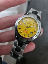 FESTINA,mens,steel,MECAQUARTZ,yellow dial,wr100m. Runs but needs attention. for sale  Shipping to South Africa