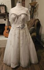Mori Lee Bridal by Madeline Gardner Ivory Ball Gown Jewels Corset Back Size 28 for sale  Shipping to South Africa