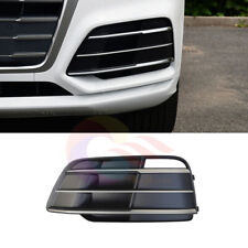 Black Left Side Front Bumper Foglight Grille Cover w/ Chrome For Audi Q5 18-20s, used for sale  Shipping to South Africa