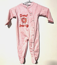 Used, Pink Donut Long Sleeve Baby Girls Romper Size 18 Months Outfit Handmade Shirt for sale  Shipping to South Africa