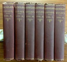Antiguidade 6 Volumes 1866 Lord Macaulay Ensaios Críticos Históricos IMPRENSA RIBEIRINHA comprar usado  Enviando para Brazil
