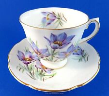 Pretty Purple "Manitoba Crocus" Royal Grafton Tea Cup and Saucer Set for sale  Shipping to South Africa