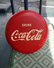 Vintage Coca Cola Sign. Metal 12" Advertising Button. for sale  Shipping to South Africa