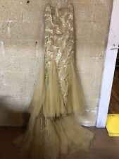 Designer Errol Arendz Gold Jewel Beaded Evening Ball Gown Formalwear Size 10 for sale  Shipping to South Africa