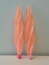 Velas cónicas de pluma vintage sin usar con caja rosa coral espiral hechas a mano en EE. UU.  segunda mano  Embacar hacia Argentina