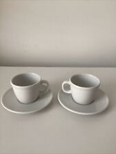 2 X BODUM White Porcelain Espresso Cups & Saucers RARE, used for sale  Shipping to South Africa